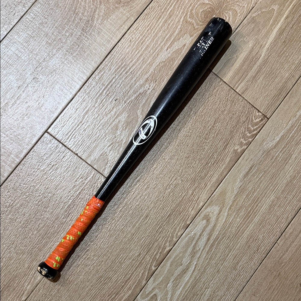 Black Baseball Bat with Orange Grip